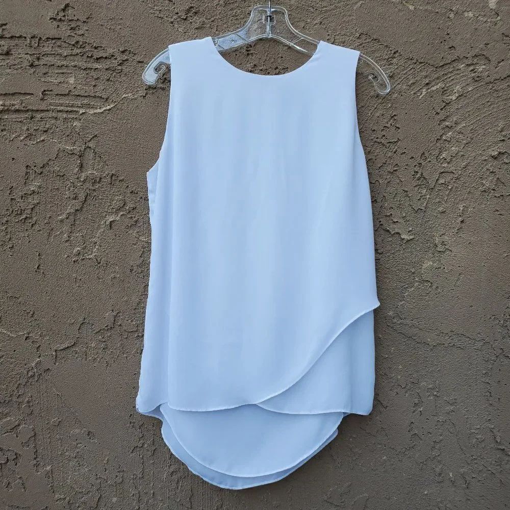 Chico's white sheer sleeveless blouse